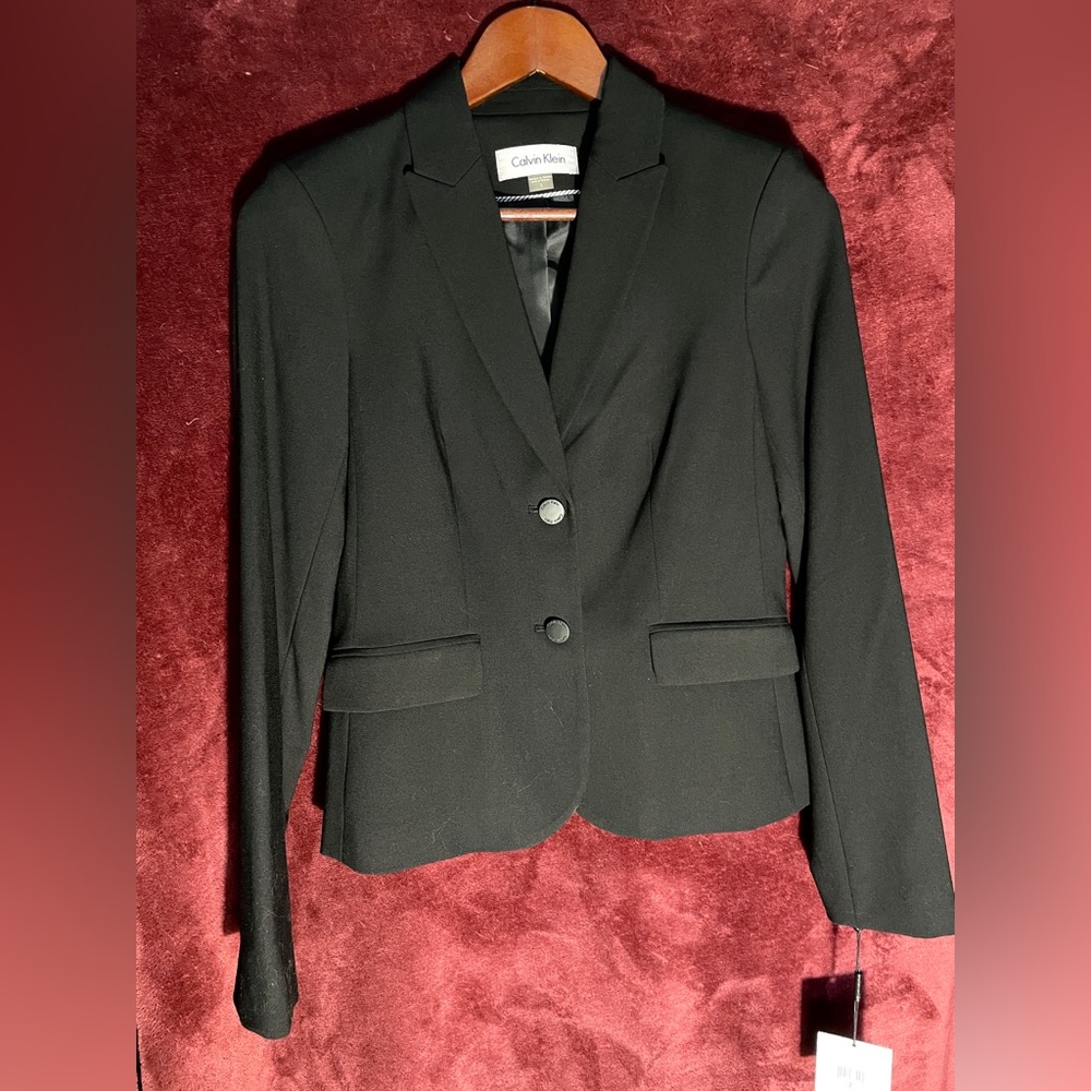 NWT Calvin Klein Black Women's Fitted Blazer